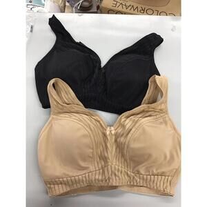 Rhonda shear pinstripe pin up bras 2 pack size large new wirefree